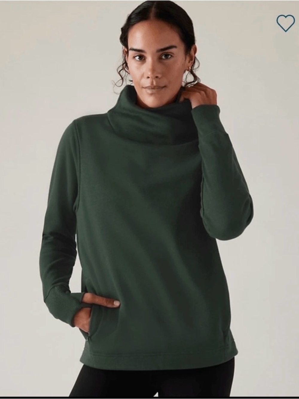 Athleta Cozy Karma Twist Neck Sweatshirt Sz S Teal